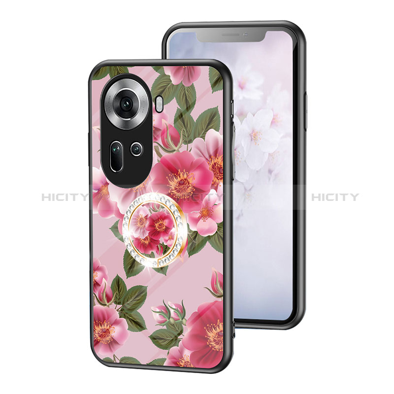 Custodia Silicone Gel Laterale Fiori Specchio Cover S01 per Oppo Reno11 5G