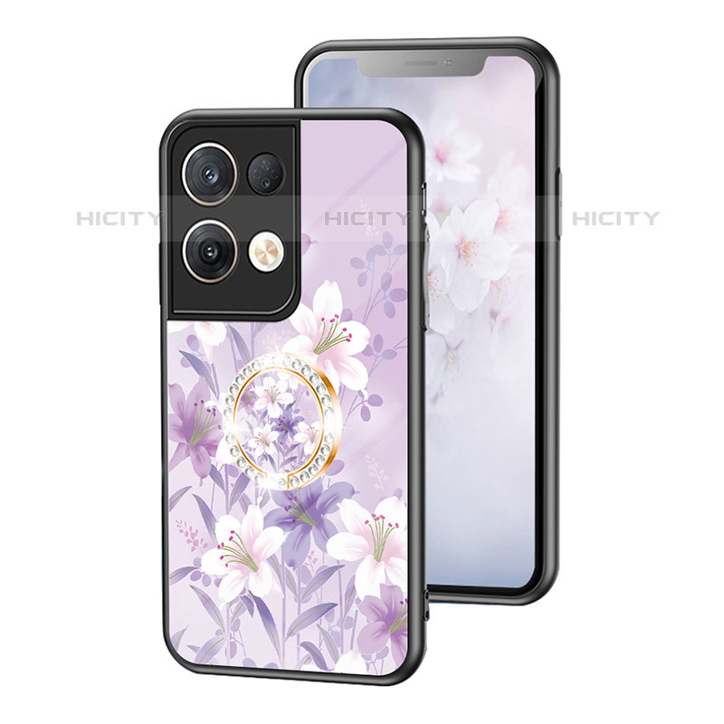 Custodia Silicone Gel Laterale Fiori Specchio Cover S01 per Oppo Reno8 Pro 5G