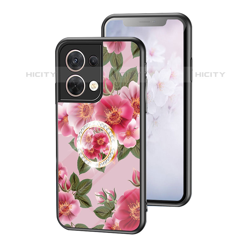 Custodia Silicone Gel Laterale Fiori Specchio Cover S01 per Oppo Reno9 Pro 5G