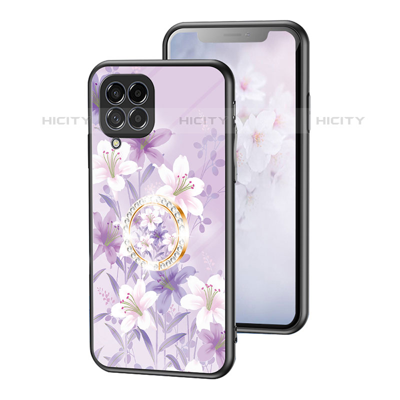 Custodia Silicone Gel Laterale Fiori Specchio Cover S01 per Samsung Galaxy M53 5G