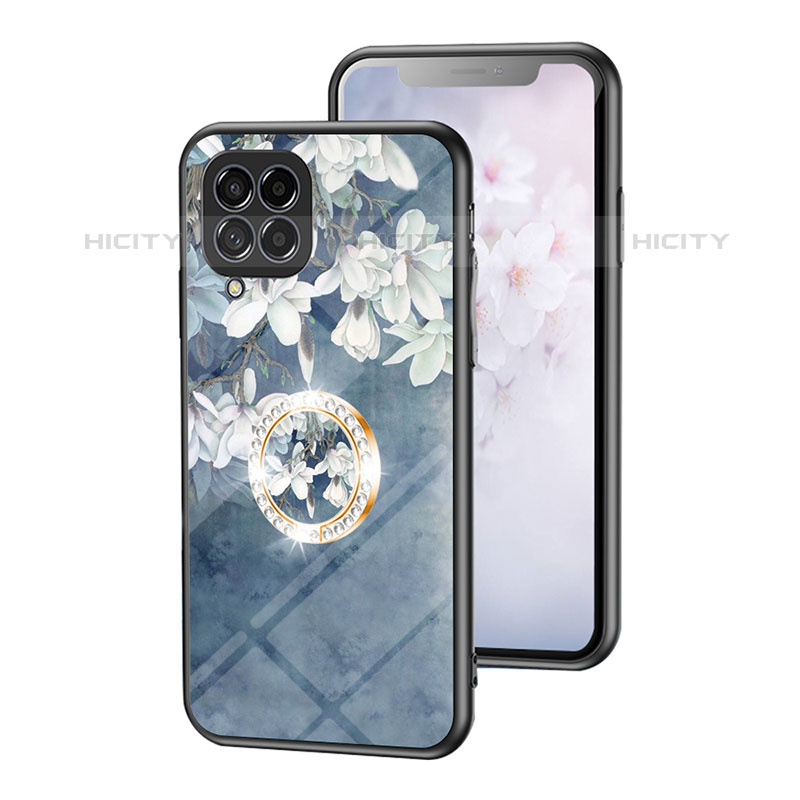 Custodia Silicone Gel Laterale Fiori Specchio Cover S01 per Samsung Galaxy M53 5G