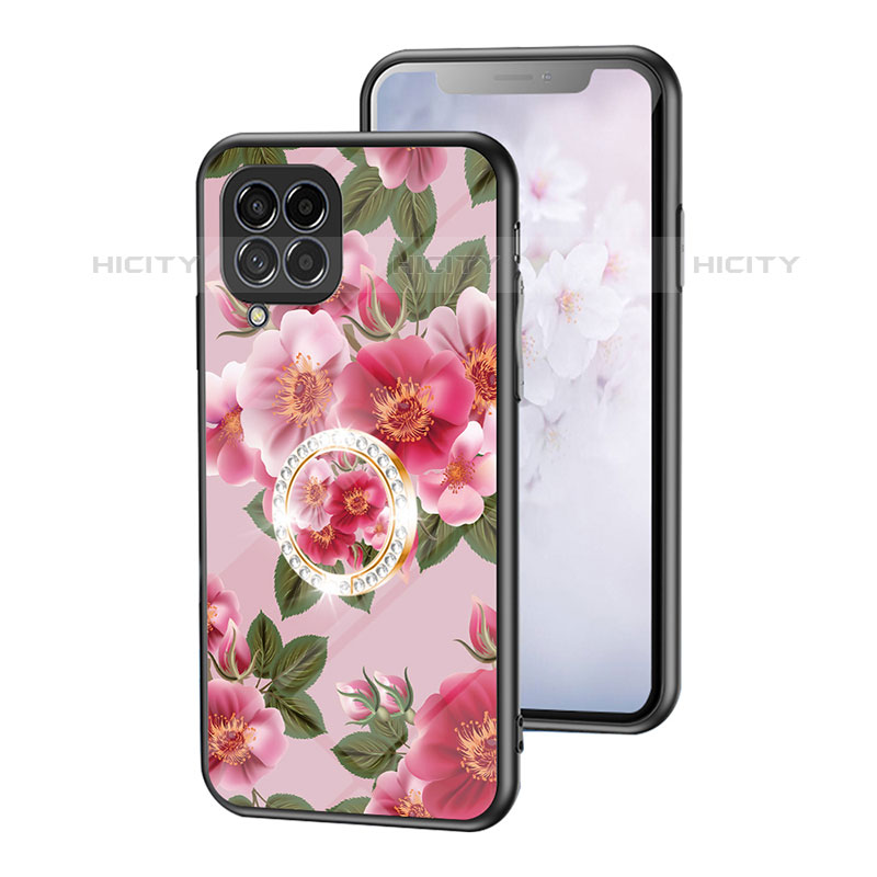 Custodia Silicone Gel Laterale Fiori Specchio Cover S01 per Samsung Galaxy M53 5G