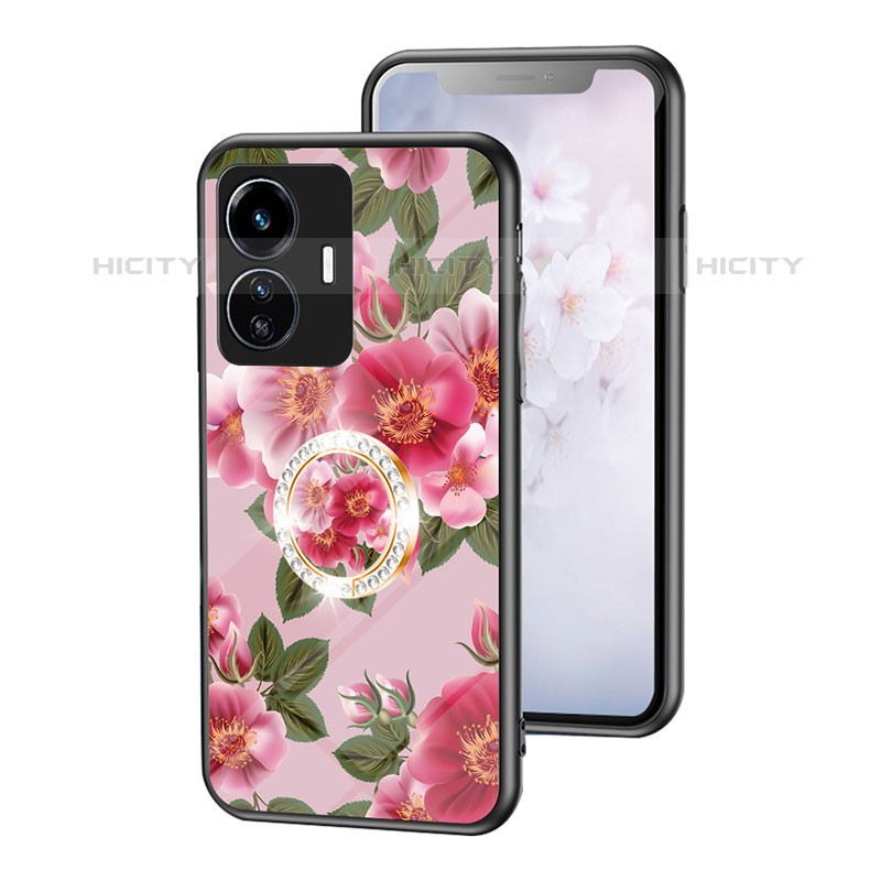 Custodia Silicone Gel Laterale Fiori Specchio Cover S01 per Vivo iQOO Z6 Lite 5G