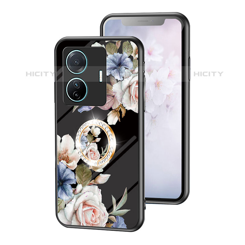 Custodia Silicone Gel Laterale Fiori Specchio Cover S01 per Vivo iQOO Z6 Pro 5G