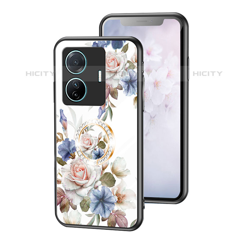 Custodia Silicone Gel Laterale Fiori Specchio Cover S01 per Vivo iQOO Z6 Pro 5G