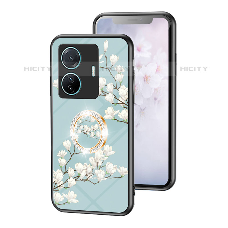 Custodia Silicone Gel Laterale Fiori Specchio Cover S01 per Vivo T1 Pro 5G