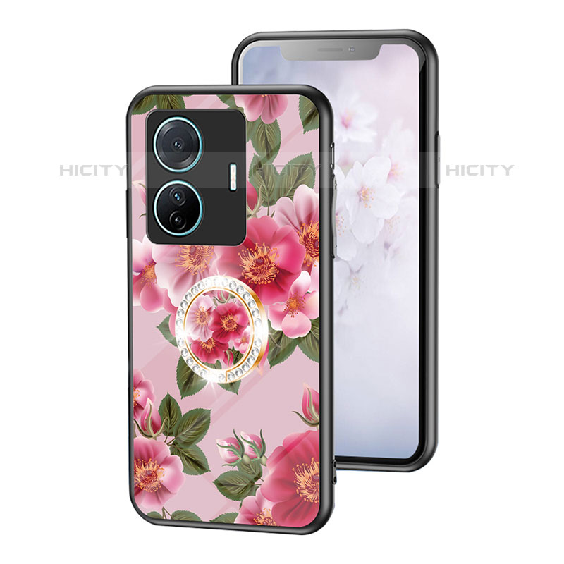 Custodia Silicone Gel Laterale Fiori Specchio Cover S01 per Vivo T1 Pro 5G