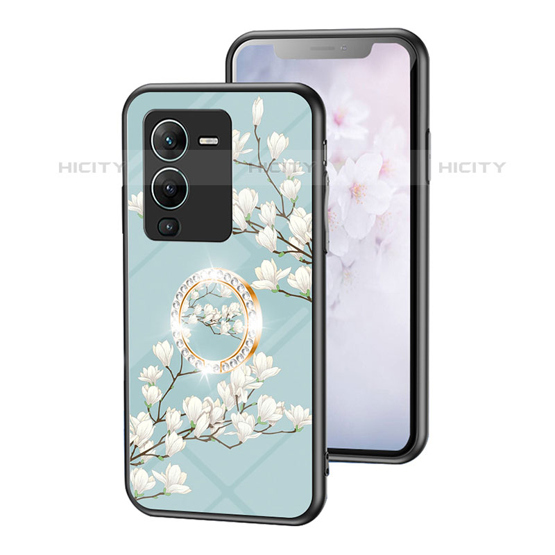 Custodia Silicone Gel Laterale Fiori Specchio Cover S01 per Vivo V25 Pro 5G