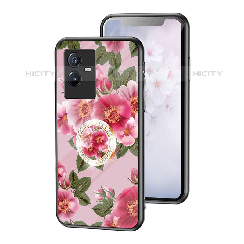 Custodia Silicone Gel Laterale Fiori Specchio Cover S01 per Vivo Y73t