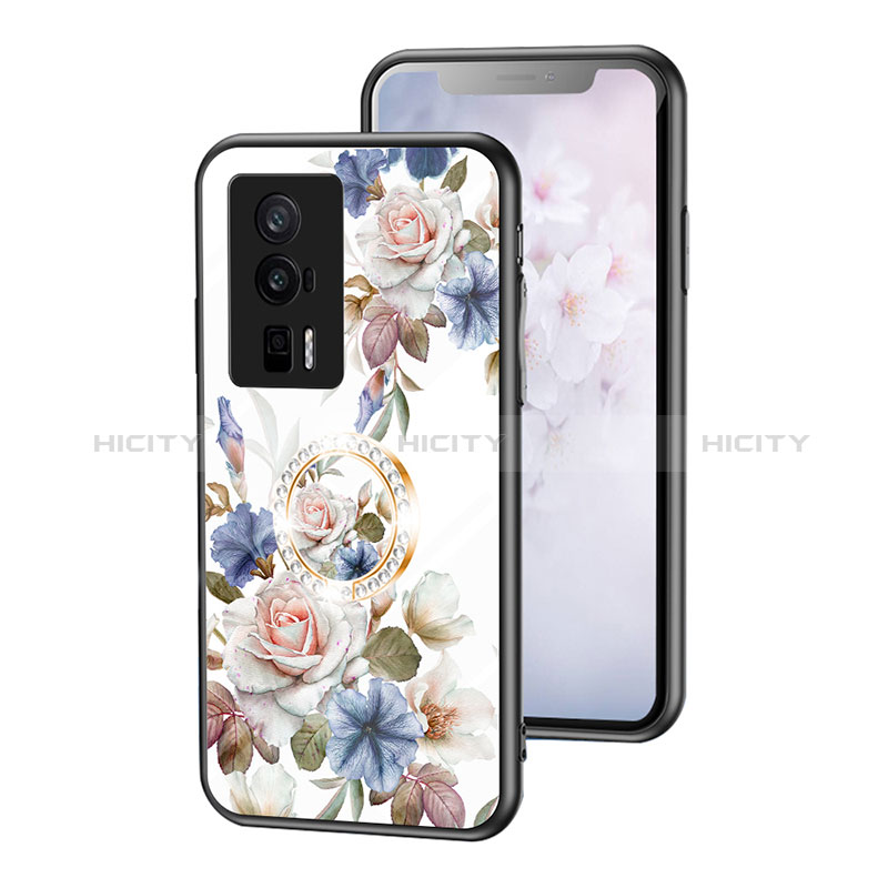 Custodia Silicone Gel Laterale Fiori Specchio Cover S01 per Xiaomi Poco F5 Pro 5G