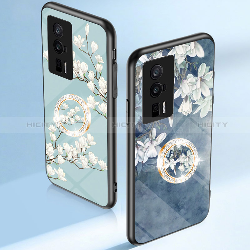 Custodia Silicone Gel Laterale Fiori Specchio Cover S01 per Xiaomi Poco F5 Pro 5G