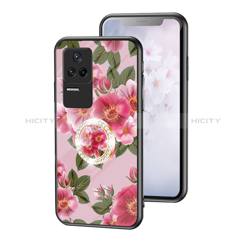 Custodia Silicone Gel Laterale Fiori Specchio Cover S01 per Xiaomi Redmi K40S 5G