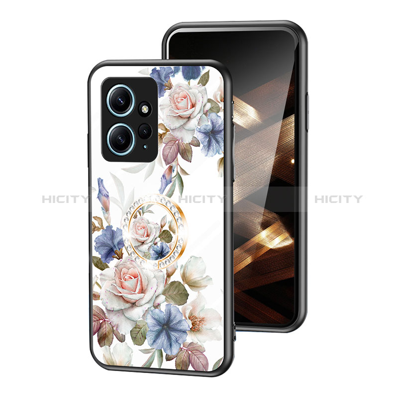 Custodia Silicone Gel Laterale Fiori Specchio Cover S01 per Xiaomi Redmi Note 12 4G Bianco