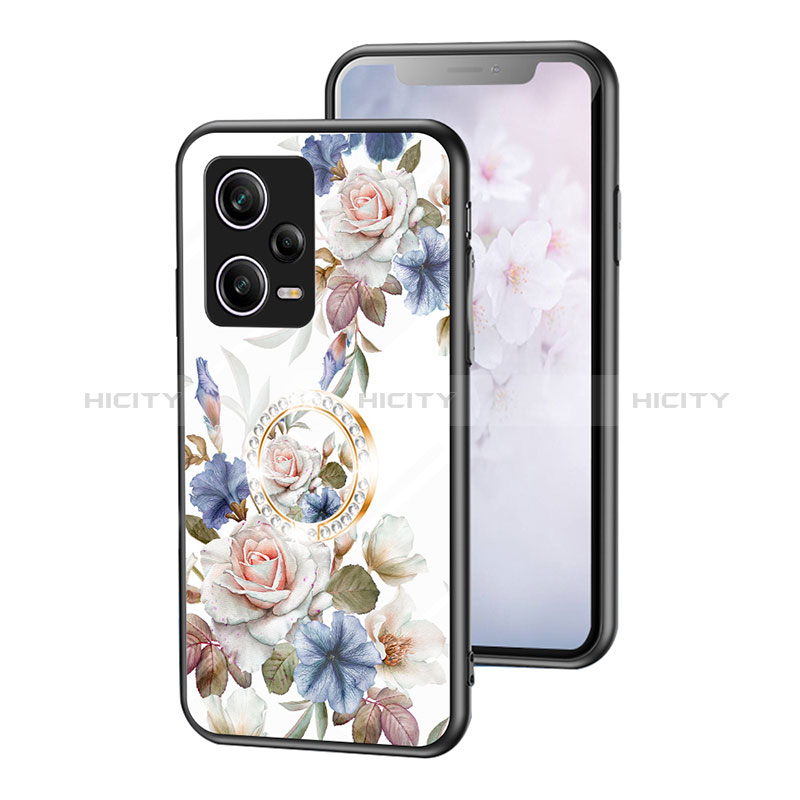 Custodia Silicone Gel Laterale Fiori Specchio Cover S01 per Xiaomi Redmi Note 12 Pro 5G