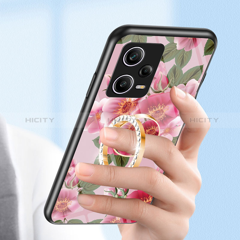 Custodia Silicone Gel Laterale Fiori Specchio Cover S01 per Xiaomi Redmi Note 12 Pro 5G