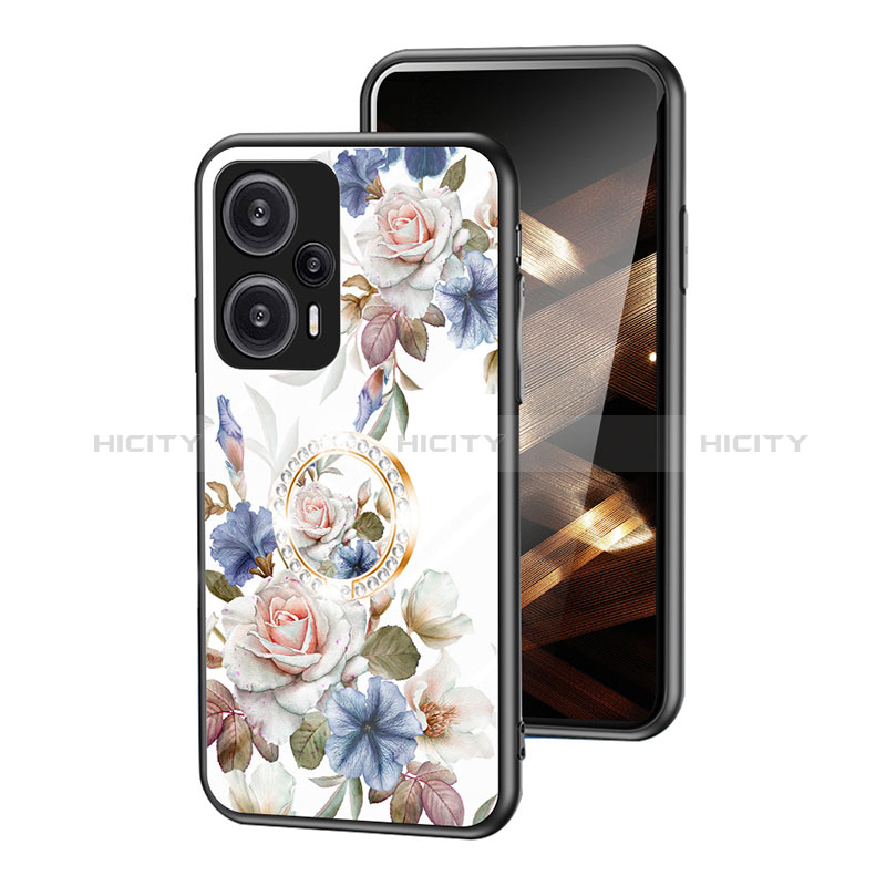 Custodia Silicone Gel Laterale Fiori Specchio Cover S01 per Xiaomi Redmi Note 12 Turbo 5G