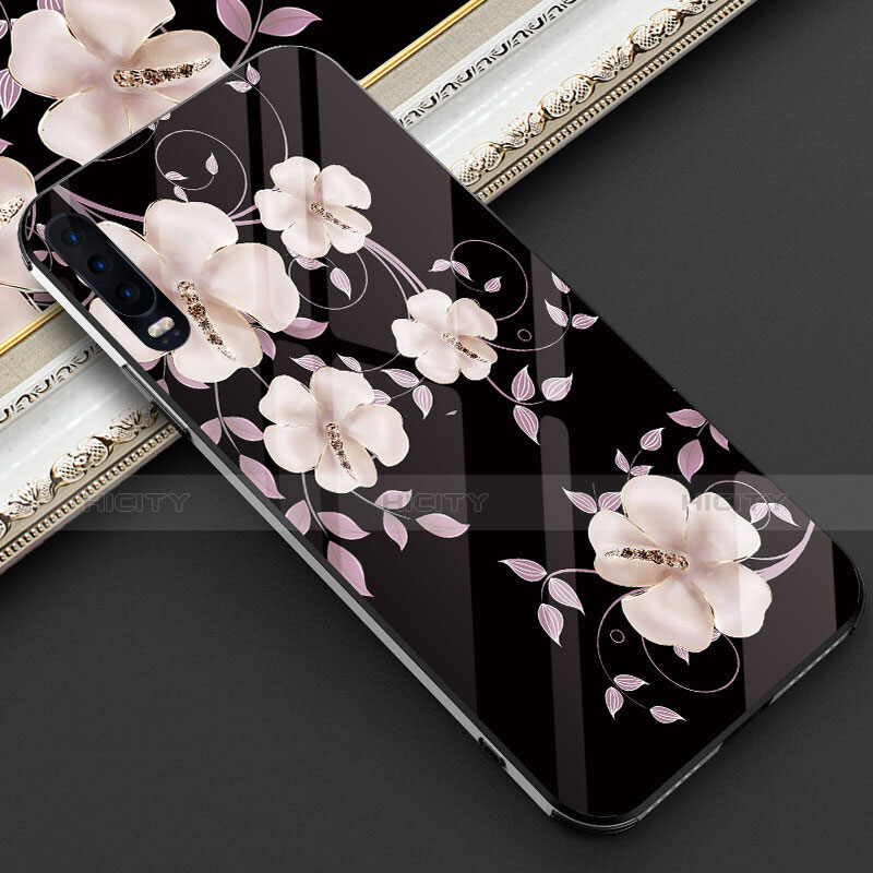 Custodia Silicone Gel Laterale Fiori Specchio Cover S02 per Huawei P30 Viola