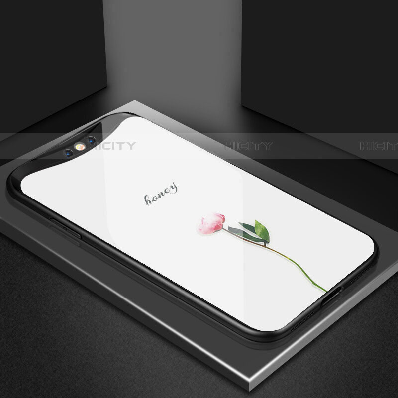 Custodia Silicone Gel Laterale Fiori Specchio Cover S02 per Oppo Find X Super Flash Edition