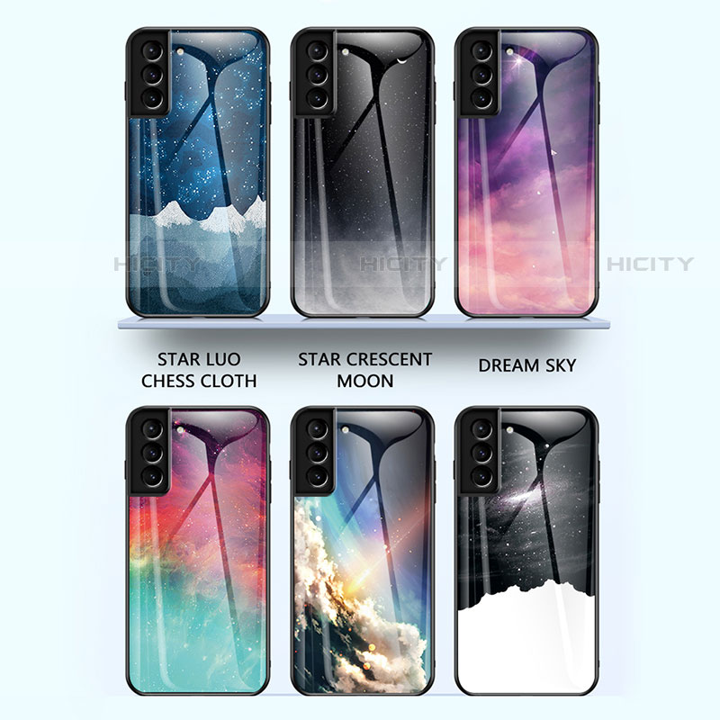 Custodia Silicone Gel Laterale Mistica Luna Stelle Specchio Cover A01 per Samsung Galaxy S21 5G