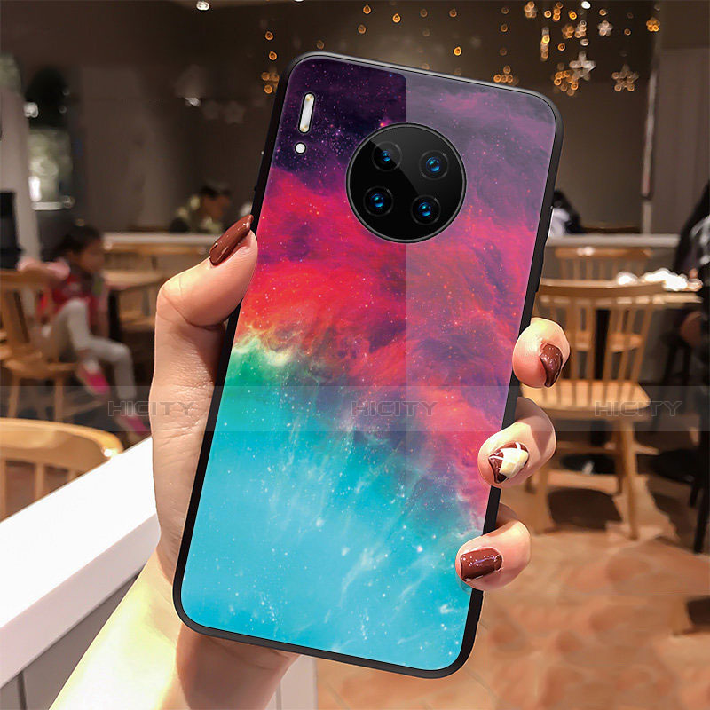 Custodia Silicone Gel Laterale Mistica Luna Stelle Specchio Cover per Huawei Mate 30 Pro 5G Multicolore