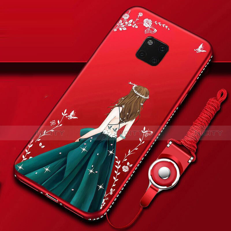 Custodia Silicone Gel Morbida Abito Ragazza Cover K01 per Huawei Mate 20 Pro