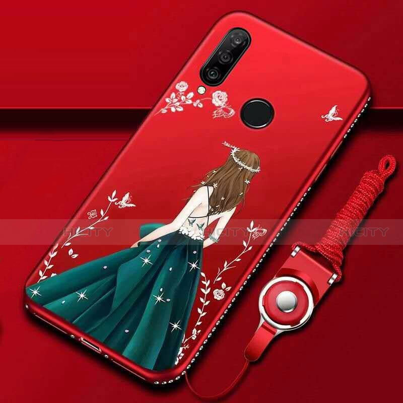 Custodia Silicone Gel Morbida Abito Ragazza Cover K01 per Huawei Nova 4e Multicolore