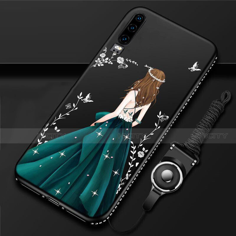 Custodia Silicone Gel Morbida Abito Ragazza Cover K01 per Huawei P30