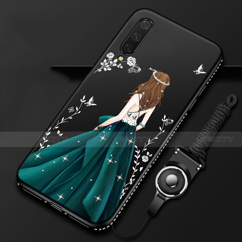 Custodia Silicone Gel Morbida Abito Ragazza Cover K01 per Xiaomi Mi A3