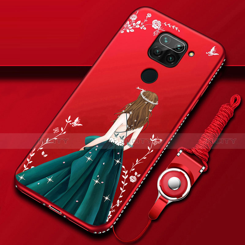 Custodia Silicone Gel Morbida Abito Ragazza Cover K01 per Xiaomi Redmi Note 9