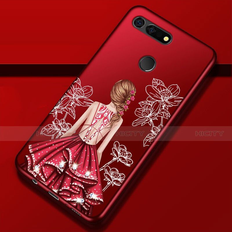 Custodia Silicone Gel Morbida Abito Ragazza Cover K02 per Huawei Honor V20