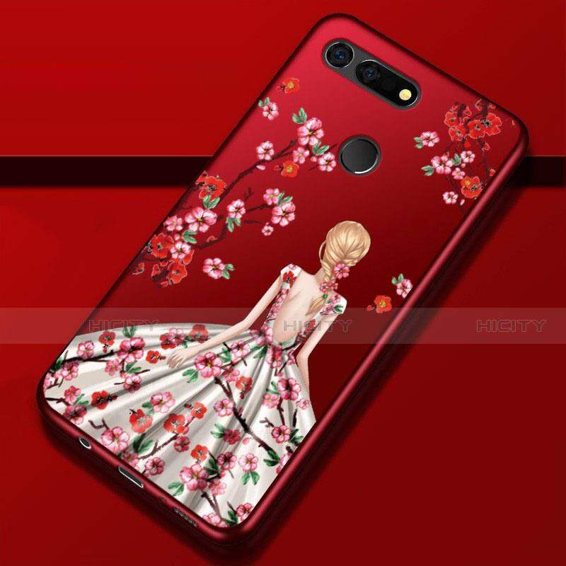 Custodia Silicone Gel Morbida Abito Ragazza Cover K02 per Huawei Honor V20