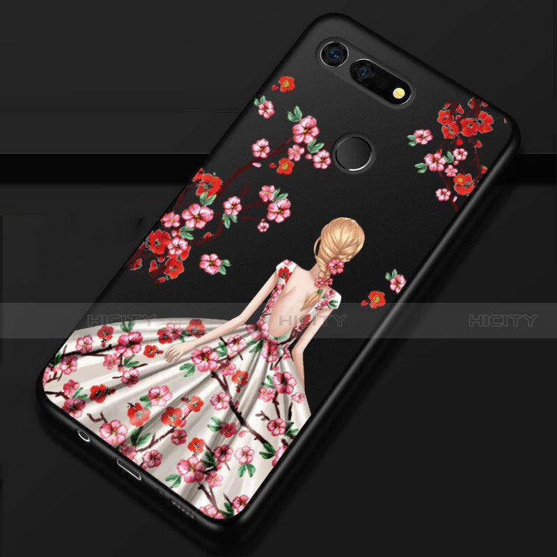 Custodia Silicone Gel Morbida Abito Ragazza Cover K02 per Huawei Honor V20 Marrone