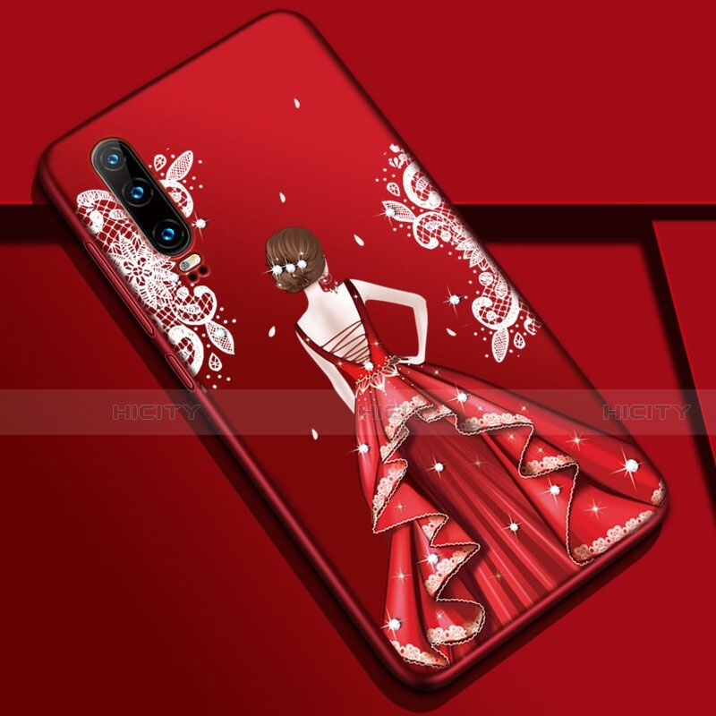 Custodia Silicone Gel Morbida Abito Ragazza Cover K02 per Huawei P30