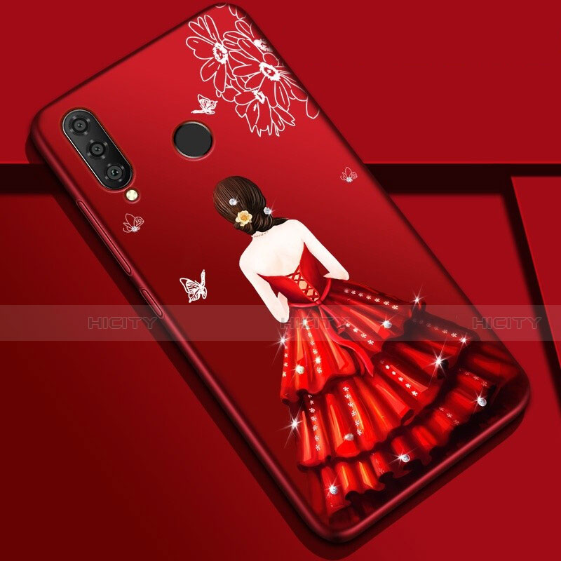 Custodia Silicone Gel Morbida Abito Ragazza Cover K03 per Huawei Nova 4e Colorato