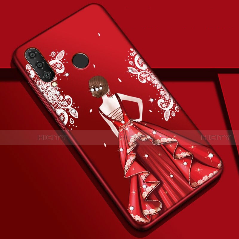 Custodia Silicone Gel Morbida Abito Ragazza Cover K03 per Huawei P30 Lite XL