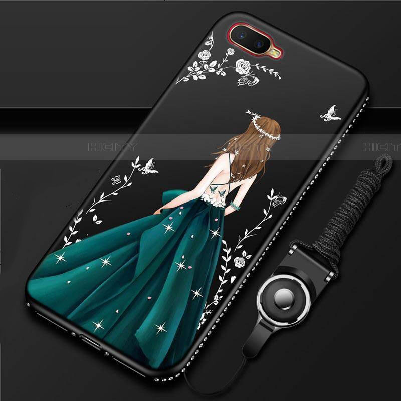 Custodia Silicone Gel Morbida Abito Ragazza Cover M02 per Oppo RX17 Neo Nero