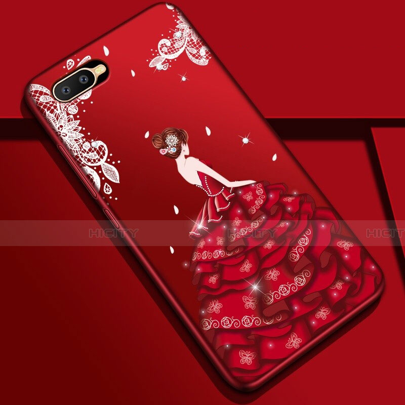 Custodia Silicone Gel Morbida Abito Ragazza Cover M04 per Oppo R15X