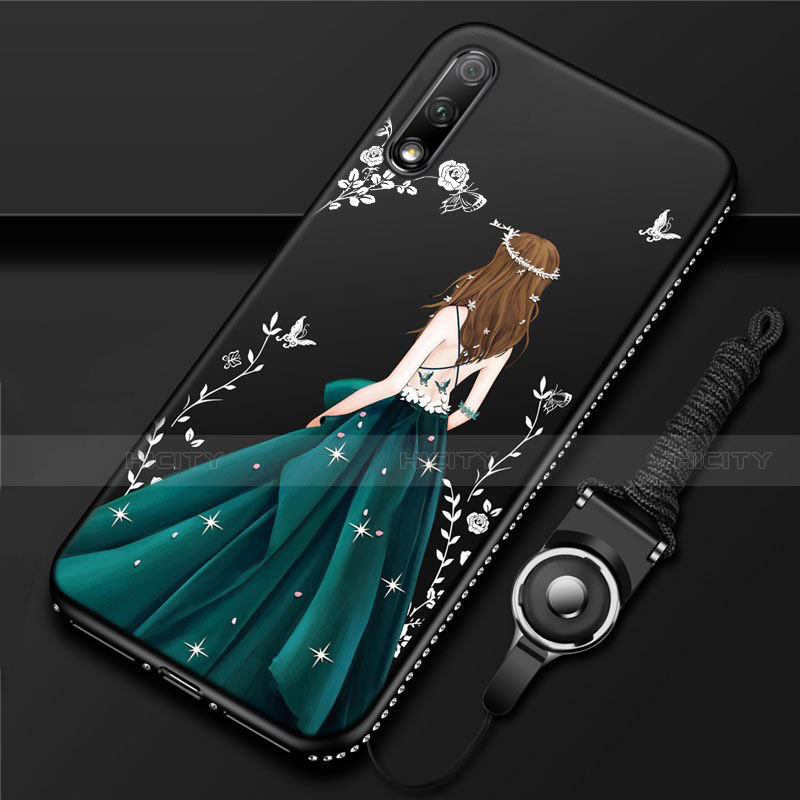 Custodia Silicone Gel Morbida Abito Ragazza Cover per Huawei Enjoy 10