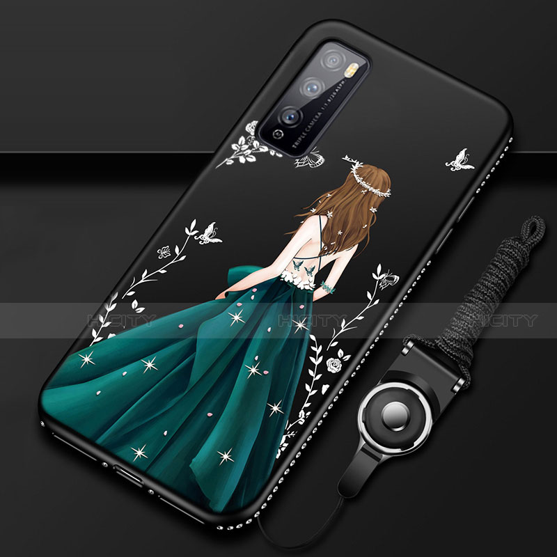 Custodia Silicone Gel Morbida Abito Ragazza Cover per Huawei Enjoy Z 5G