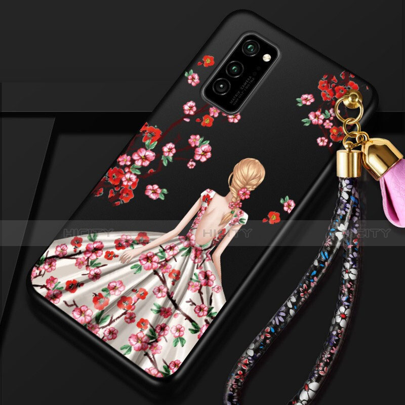 Custodia Silicone Gel Morbida Abito Ragazza Cover per Huawei Honor V30 Pro 5G