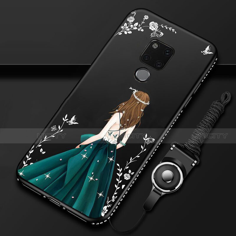 Custodia Silicone Gel Morbida Abito Ragazza Cover per Huawei Mate 20 X 5G Verde