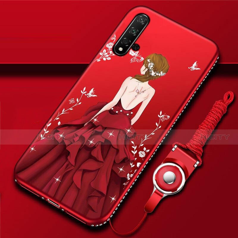 Custodia Silicone Gel Morbida Abito Ragazza Cover per Huawei Nova 5 Pro