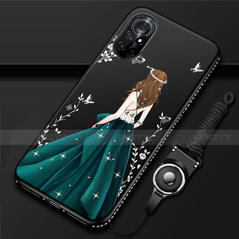 Custodia Silicone Gel Morbida Abito Ragazza Cover per Huawei Nova 8 5G