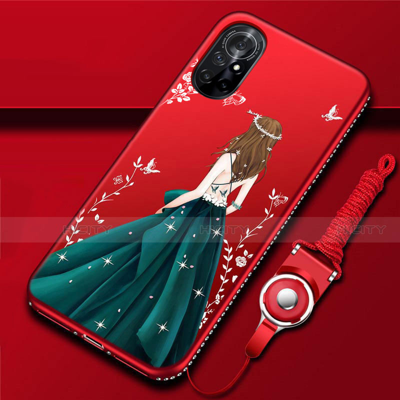 Custodia Silicone Gel Morbida Abito Ragazza Cover per Huawei Nova 8 5G Verde