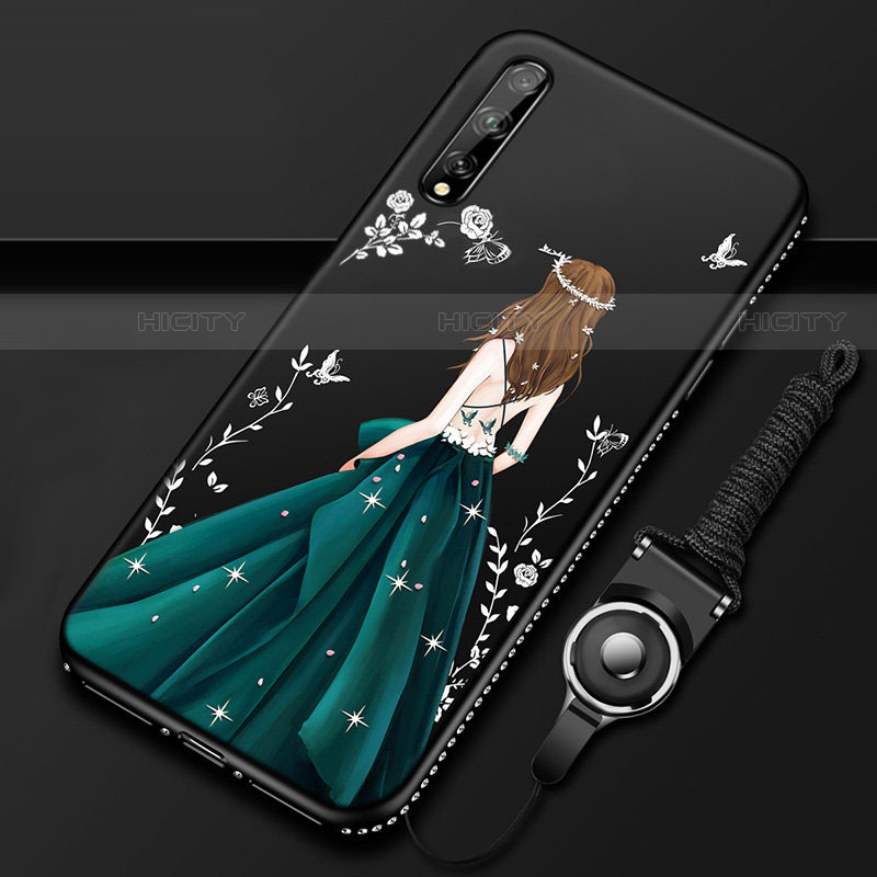 Custodia Silicone Gel Morbida Abito Ragazza Cover per Huawei P smart S