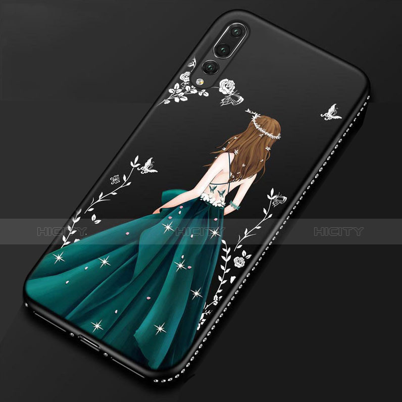 Custodia Silicone Gel Morbida Abito Ragazza Cover per Huawei P20 Pro