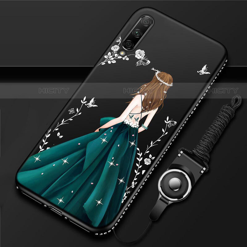 Custodia Silicone Gel Morbida Abito Ragazza Cover per Huawei Y9s