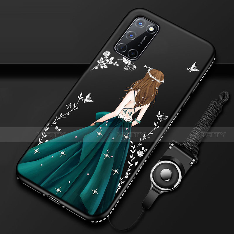 Custodia Silicone Gel Morbida Abito Ragazza Cover per Oppo A52