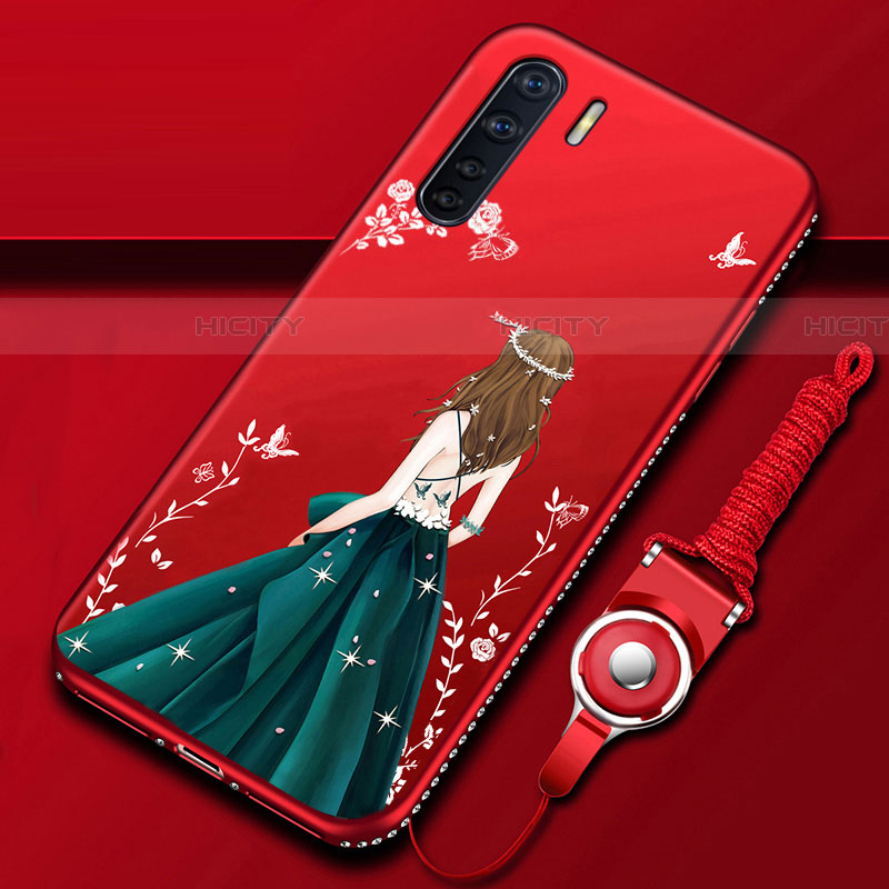 Custodia Silicone Gel Morbida Abito Ragazza Cover per Oppo A91