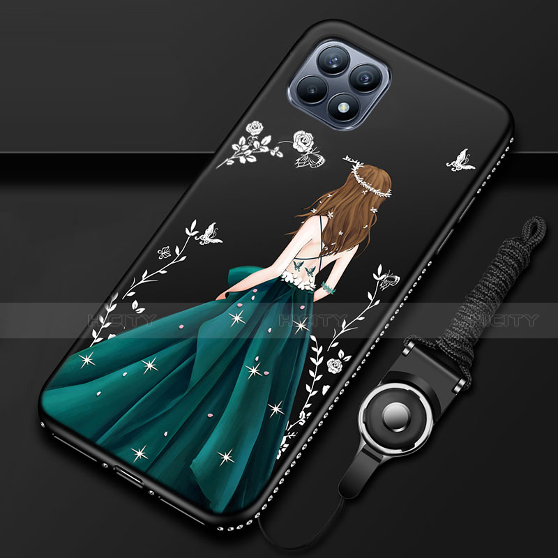 Custodia Silicone Gel Morbida Abito Ragazza Cover per Oppo Reno4 SE 5G